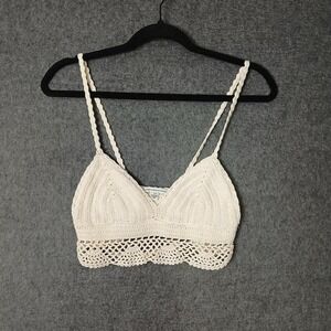 American Eagle Outfitters S/P Bralette lined 100% cotton beach hippie crotchet